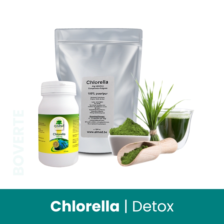 Chlorella zit vol gezonde voedingsstoffen. Zo bevat chlorella meer dan 20 verschillende vitaminen en mineralen. Chlorella bevat veel bétacaroteen. Dit is een provitamine die door het lichaam wordt omgezet in vitamine A, en zo een belangrijke rol speelt in het celvernieuwingsproces en als antioxidant.